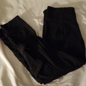 Athleta Black Mesh Crop Leggings